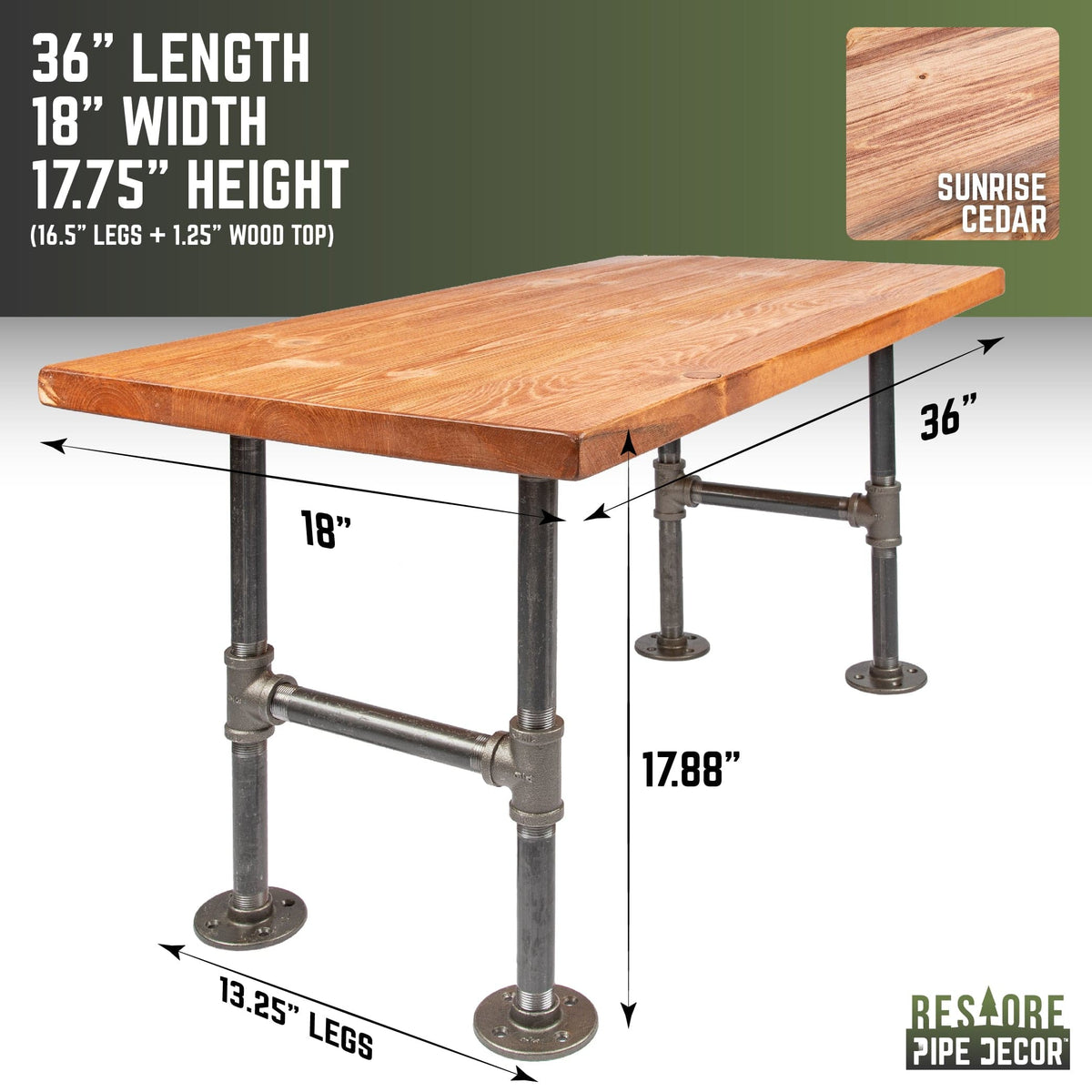 RESTORE Sunset Cedar Solid Wood Coffee Table