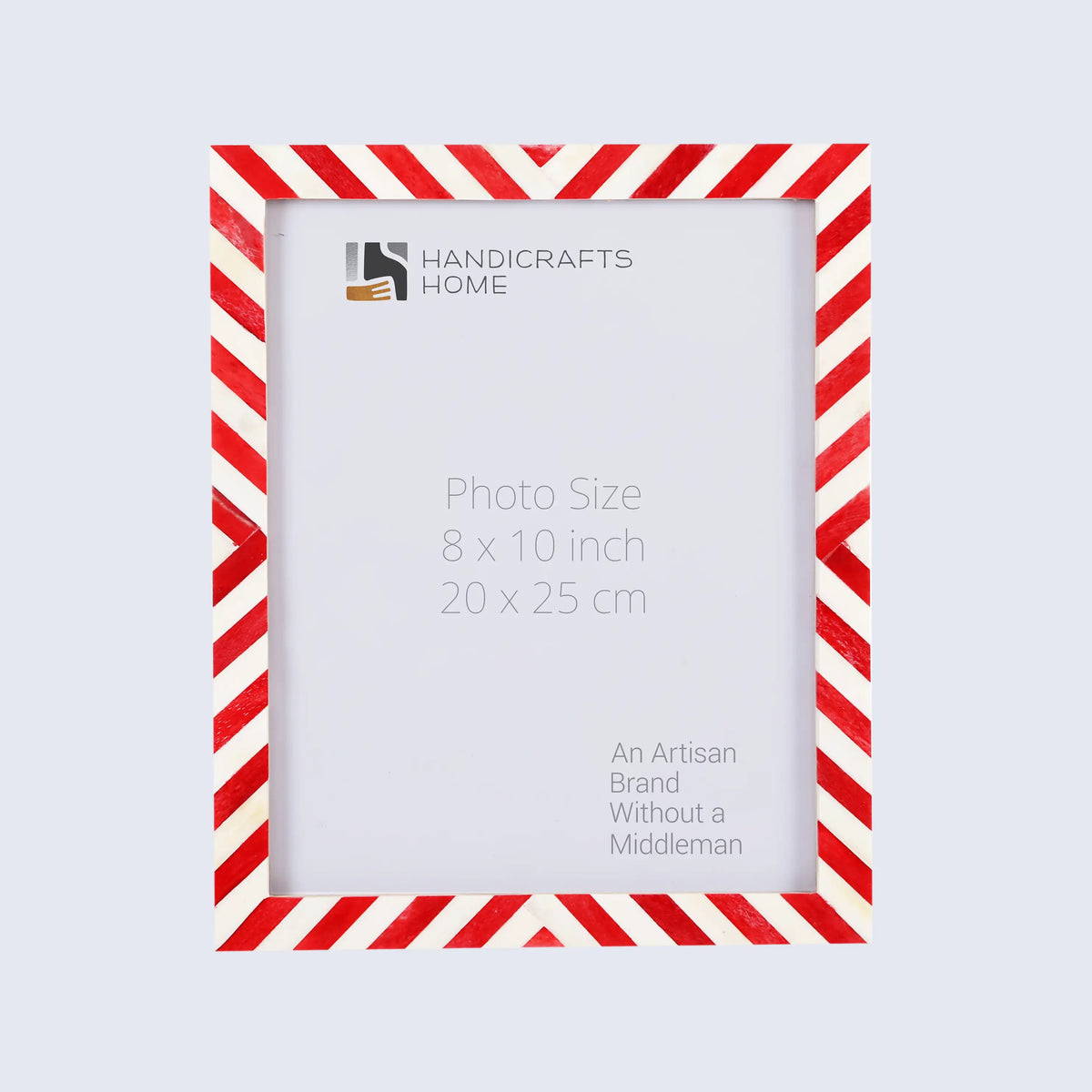 Red White Chevron Bone Inlay Picture Frame 4x6 5x7 8x10