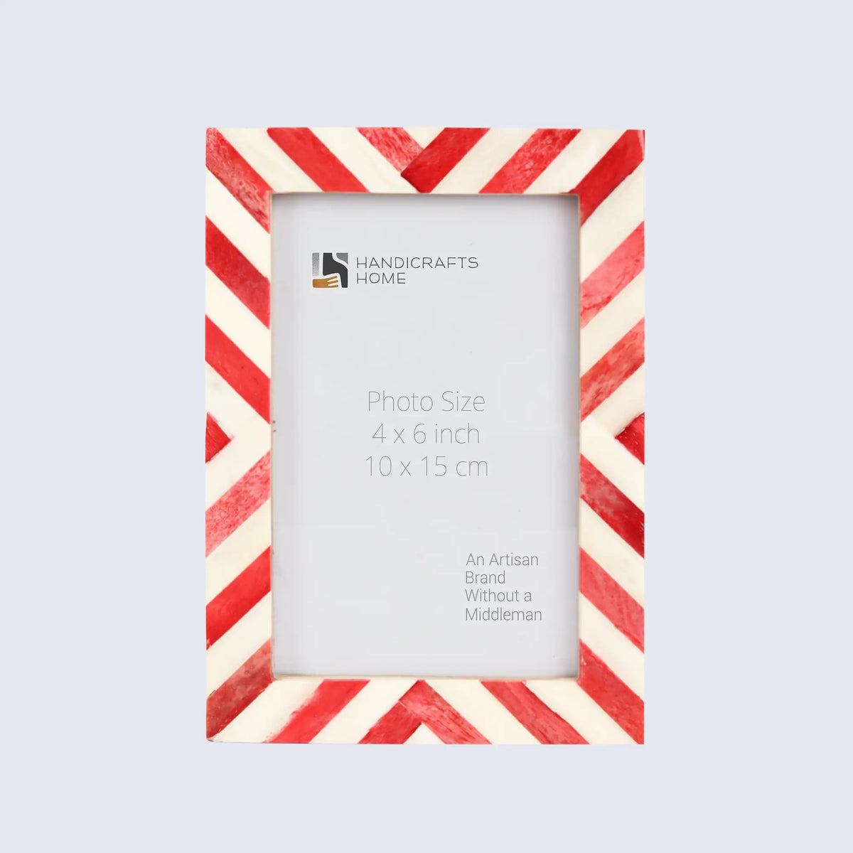 Red White Chevron Bone Inlay Picture Frame 4x6 5x7 8x10